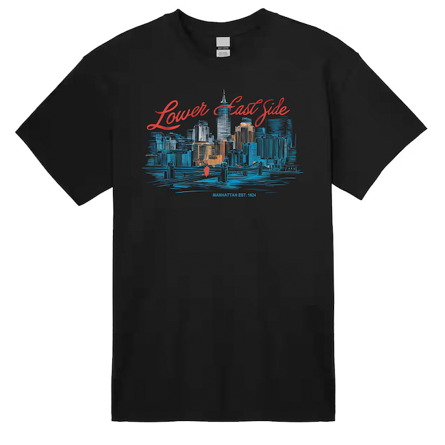Lower East Side Manhattan T Shirt (6 Sizes)