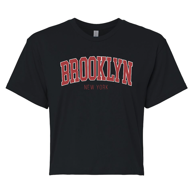 Ladies College Red Brooklyn Crop Top Shirt (2 Colors) | Brooklyn Shirt