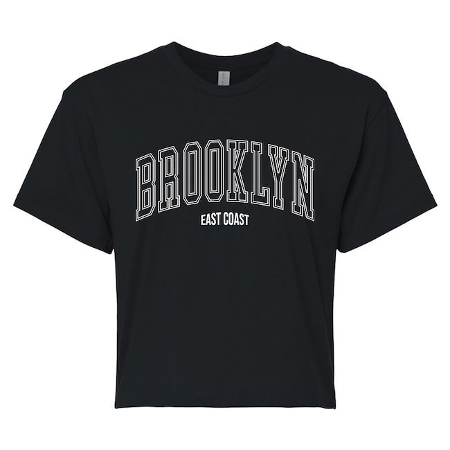 Ladies East Coast Fine Line Brooklyn Crop Top Shirt (XS-3XL)