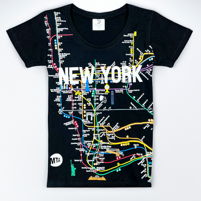 Ladies Licensed MTA T-Shirt | NYC Subway Map Shirt (2 Colors)