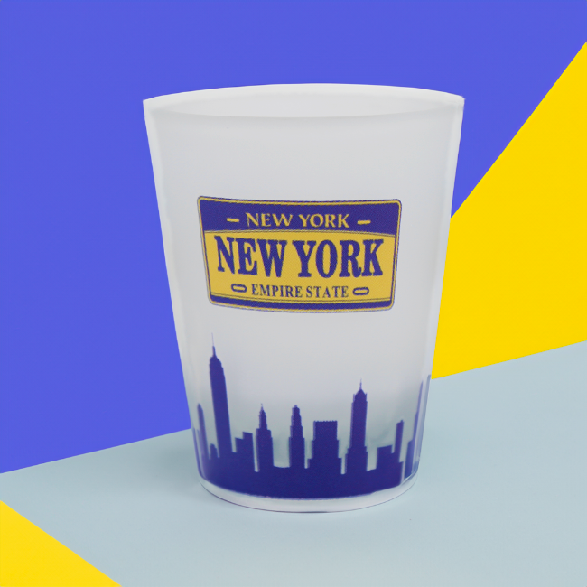 License to Toast: Matte Frosted New York Shot Glass