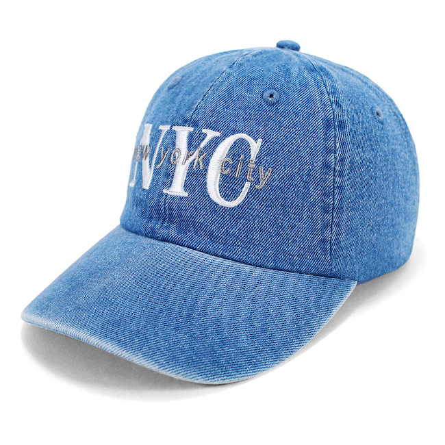Light Wash Denim "New York City" Embroidered Hat | NYC Hat