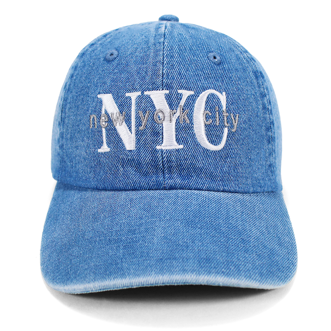 Light Wash Denim "New York City" Embroidered Hat | NYC Hat