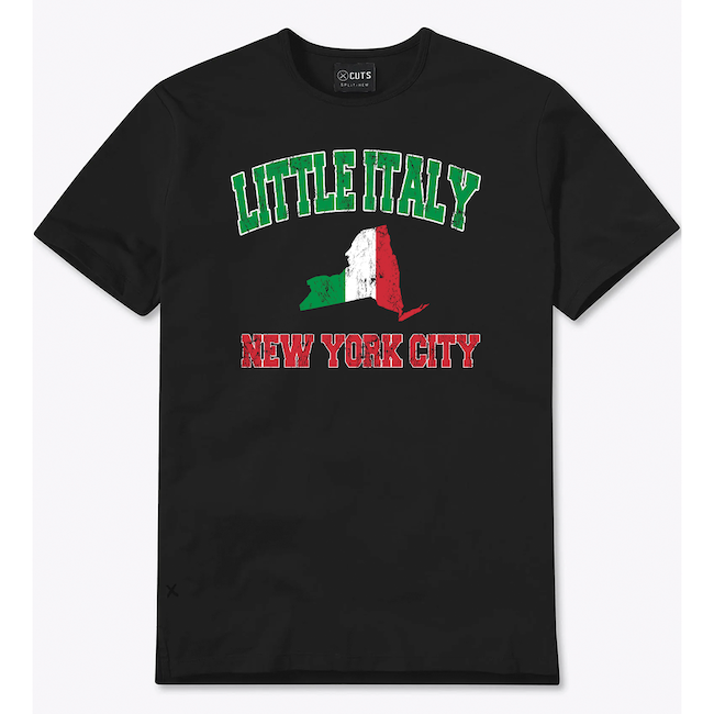 Black Vintage Little Italy T Shirt (6 Sizes)