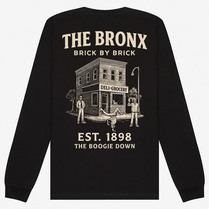 The Bronx: EST. 1898 "The Boogie Down" Architecture Black Long Sleeve