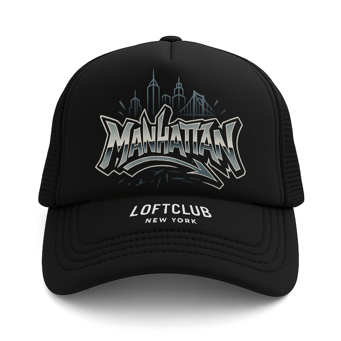 Graffiti MANHATTAN Black Foam Snapback Trucker Hat