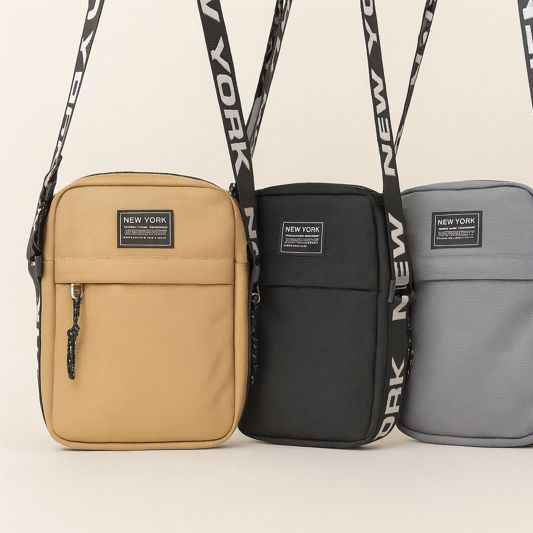 Mid-Size Nylon Strap New York Crossbody Bag (5 Colors)