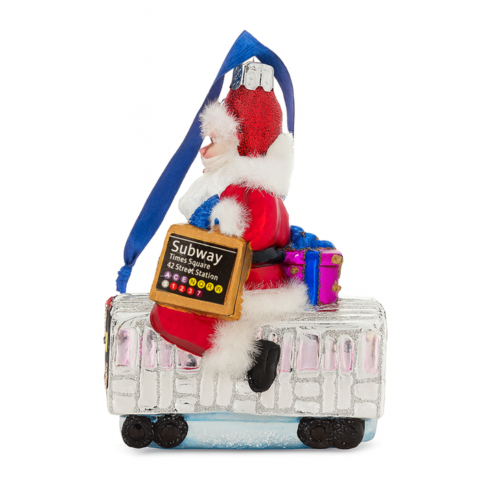 Santa on the Subway™ – New York City MTA Glass Ornament