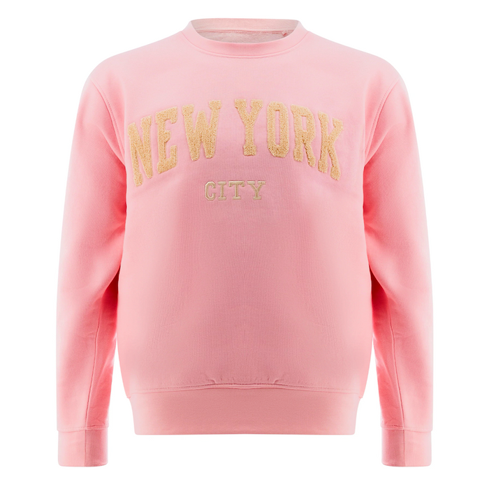 NEW YORK CITY Chenille Applique Pullover Sweatshirt (5 Colors)