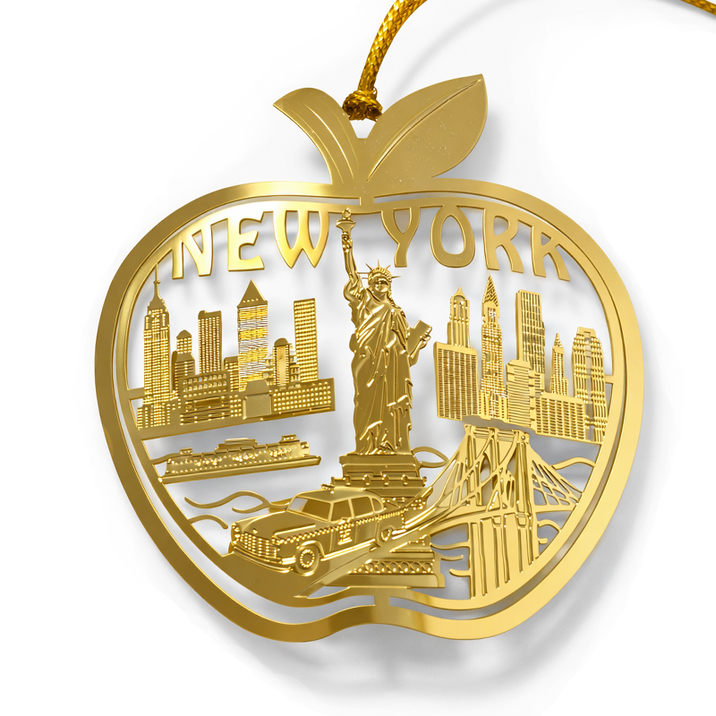 Big Apple Icons Ornament – New York (24K Gold-Plated Finish