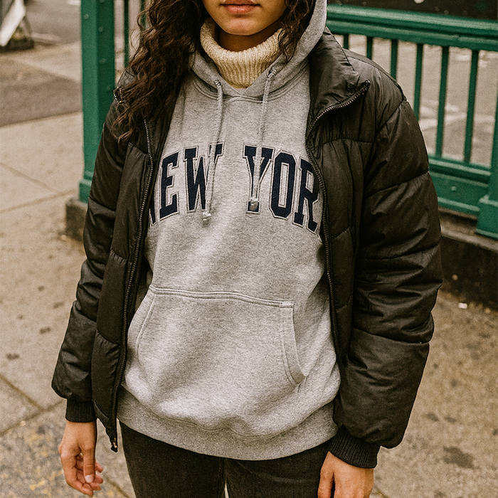 New York Jersey Appliqué Hoodie (2 Colors)