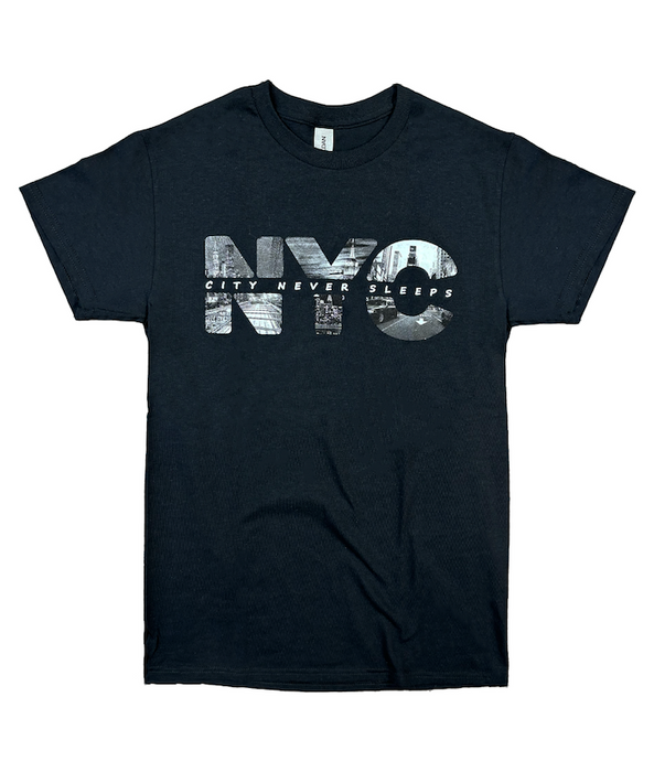 City That Never Sleeps NYC T Shirt | Black New York Shirt (6 Sizes)