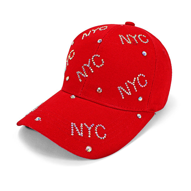 Adjustable Glam Fashion Rhinestone NYC Hat (4 Colors)
