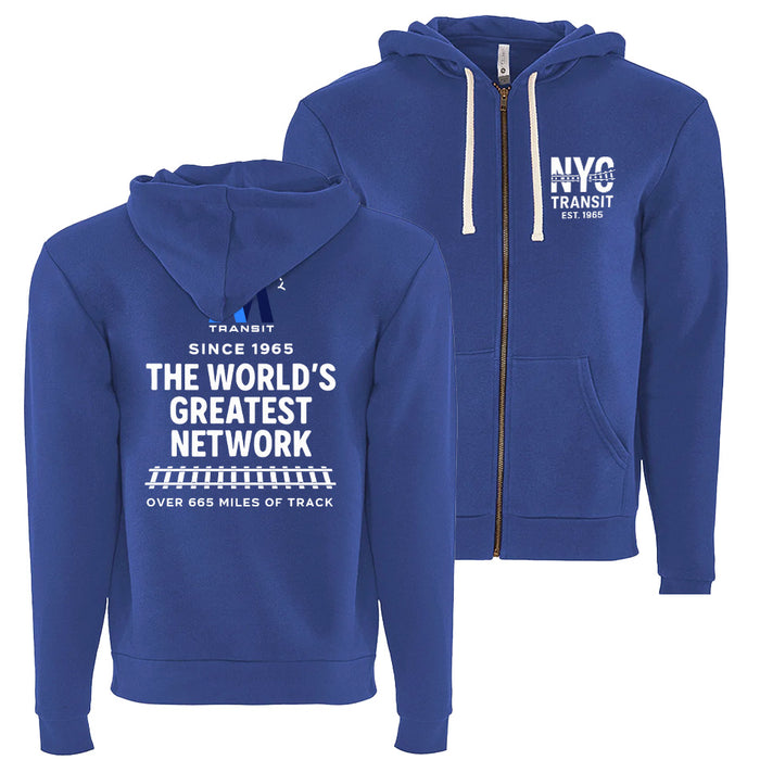 NYC Transit: The World's Greatest Network Since 1965 Zip Hoodie