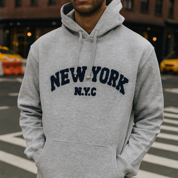 NEW YORK CITY Chenille Appliqué Hoodie (4 Colors)