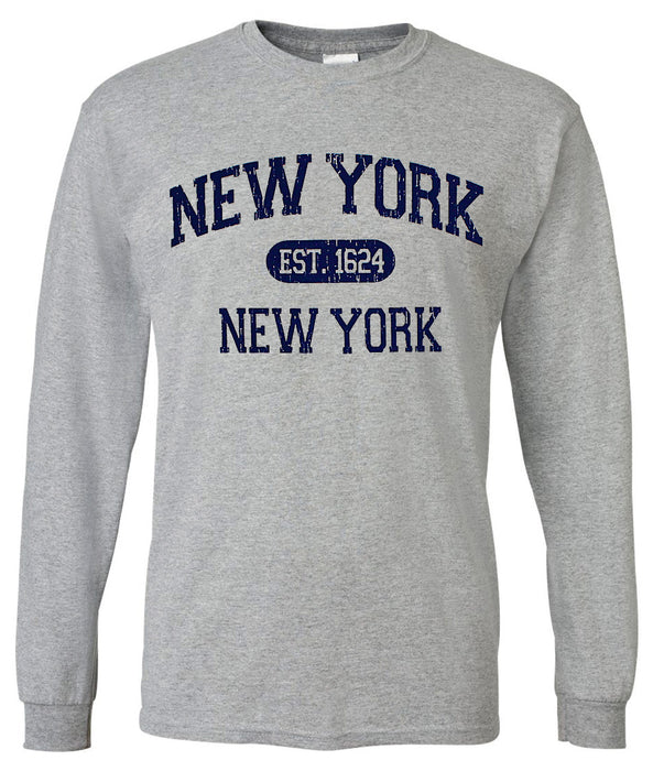 EST. Long Sleeve Navy Grey New York Shirt (4 Sizes)