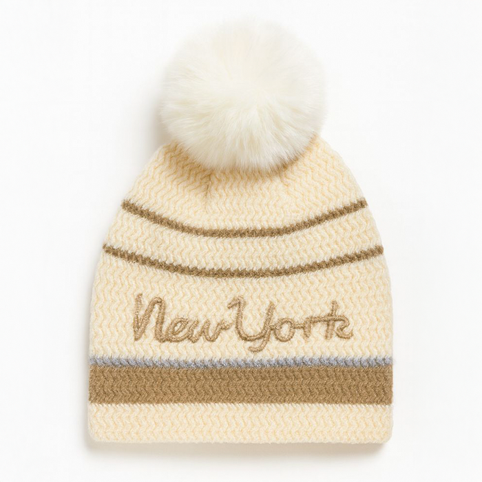 Velvet Knit New York Luxe Pom Beanie