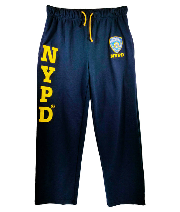 Official Adult Navy Blue Yellow NYPD Sweat Pant (4 Sizes)
