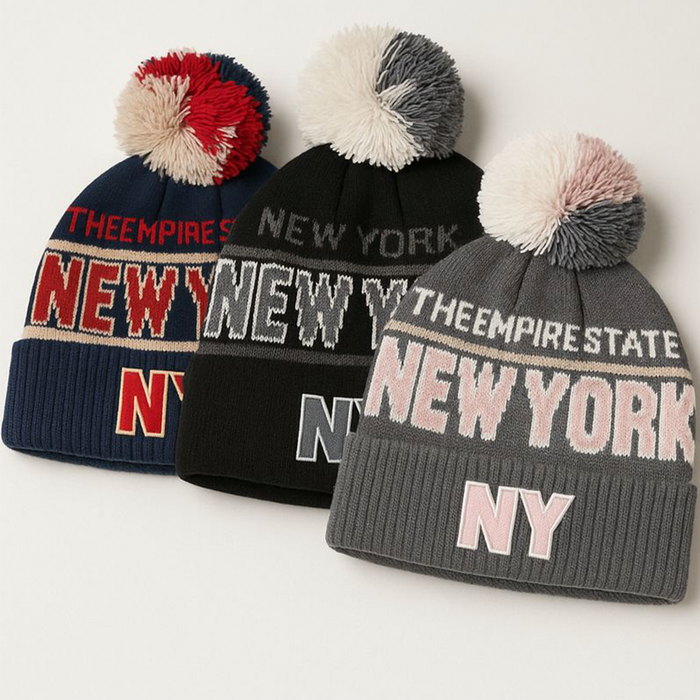 The Empire State Pom Knit Beanie (LIMITED RELEASE)