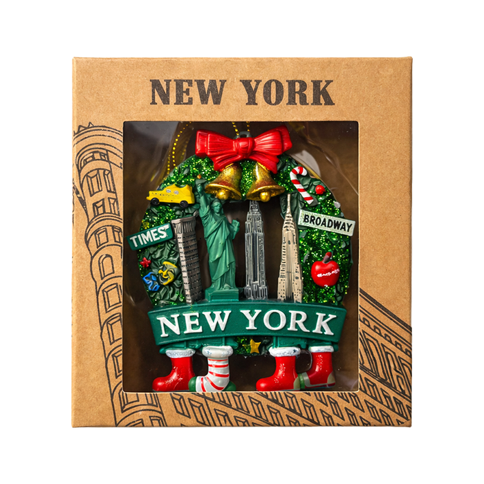 New York City Holiday Wreath Ornament