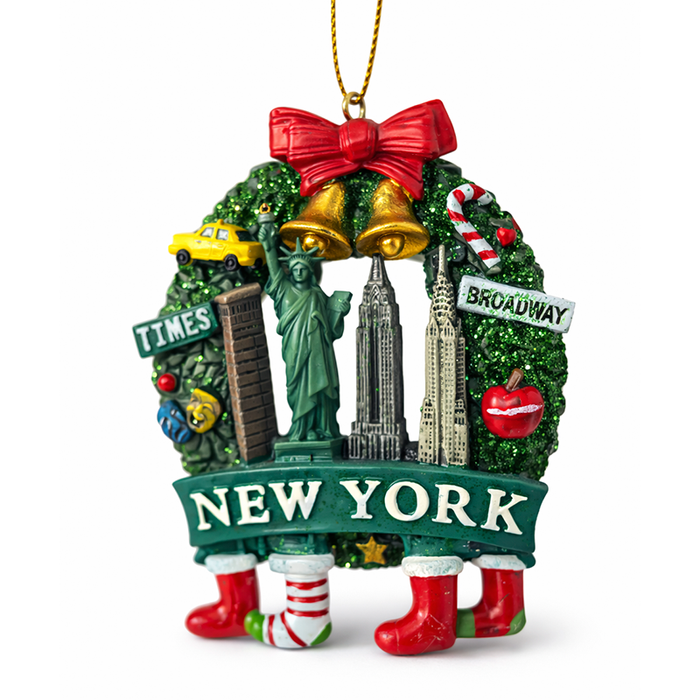 New York City Holiday Wreath Ornament