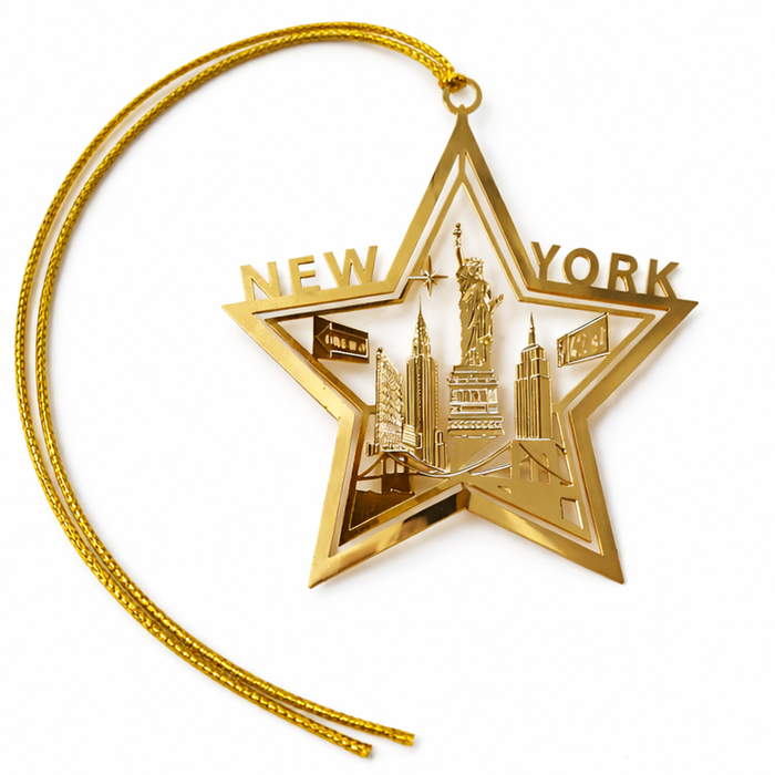 New York Icons Star Ornament – 24K Gold-Plated Finish