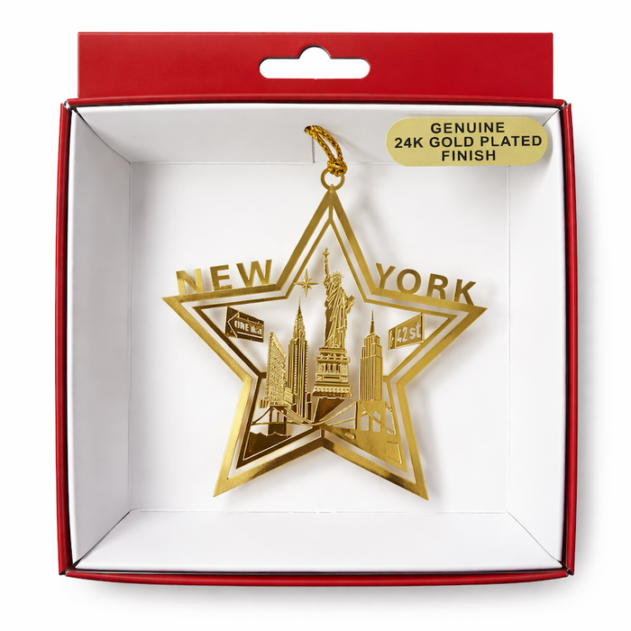 New York Icons Star Ornament – 24K Gold-Plated Finish