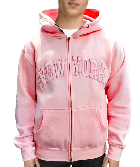 Classic All Pink NEW YORK Zip-Up Hoodie (5 Sizes)