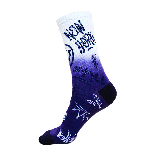 Royal Purple Graffiti New York Socks | NYC Socks