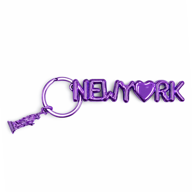 NY ♥ Balloon Chrome Keychain