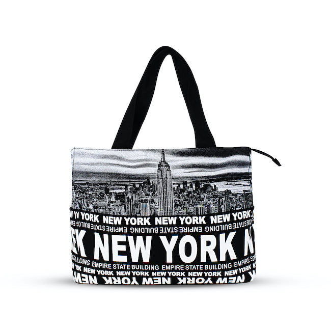 Black & White Manhattan Skyline New York Totebag | New York Handbag | NY Purse (18x11in)