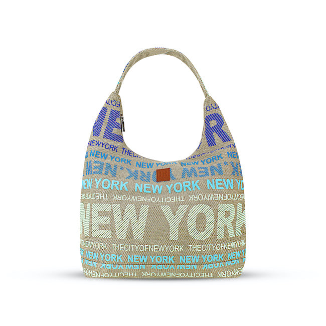 Bamboo Crotchet "New York" Monogram New York Bag | Totebag | NY Purse (18x13in)