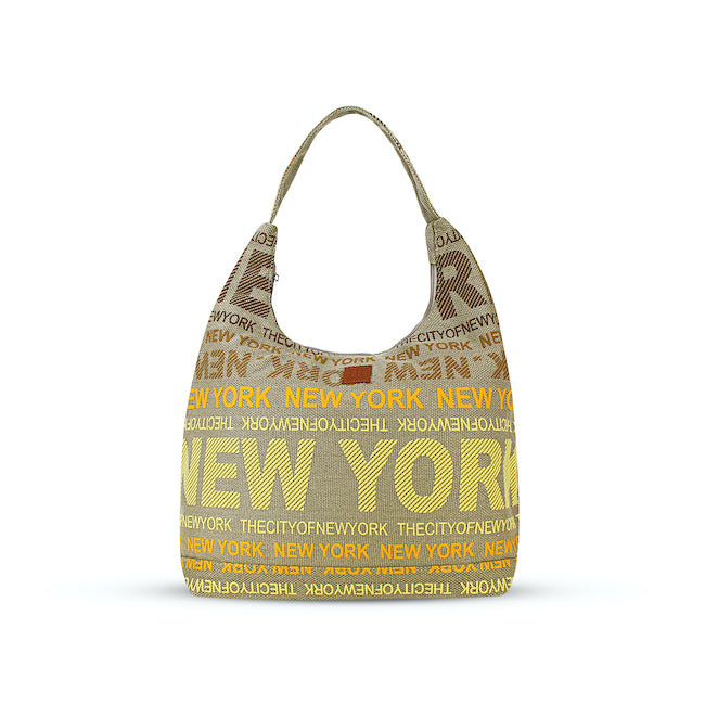 Bamboo Crotchet "New York" Monogram New York Bag | Totebag | NY Purse (18x13in)