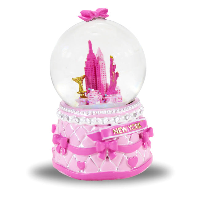 Elegant Pink Gift of New York Snow Globe | NYC Snow Globe (2 Sizes) | New York Gifts For Her