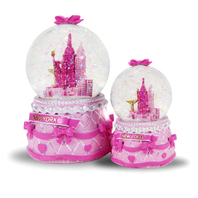 Elegant Pink Gift of New York Snow Globe | NYC Snow Globe (2 Sizes) | New York Gifts For Her