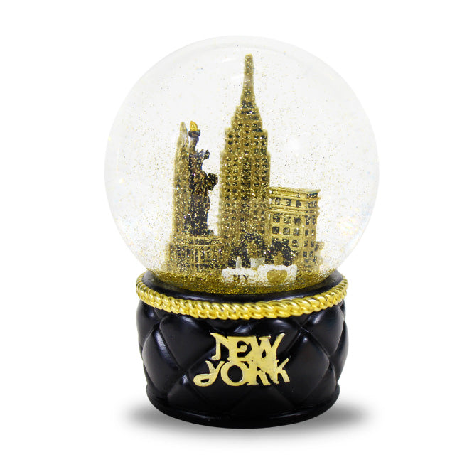 Black & Gold Designer New York Snow Globe | NYC Snow Globe (3 Sizes)