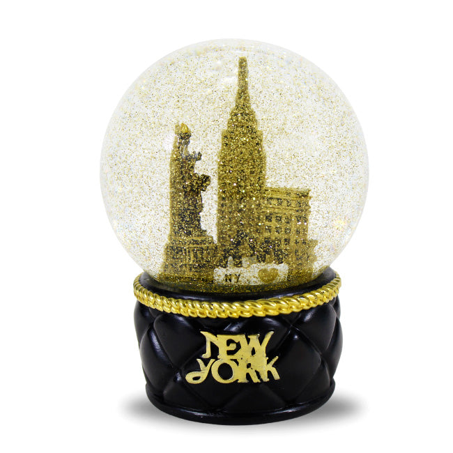 Black & Gold Designer New York Snow Globe | NYC Snow Globe (3 Sizes)