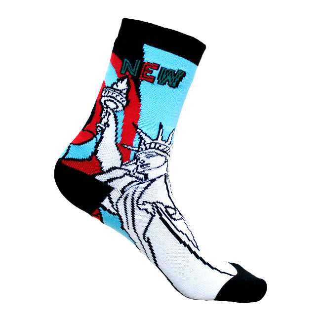 Sketch Style Monument Themes of New York Socks