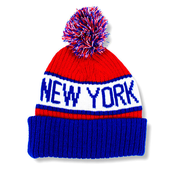NY Rangers-Inspired Pom Beanie | New York Pom Beanie