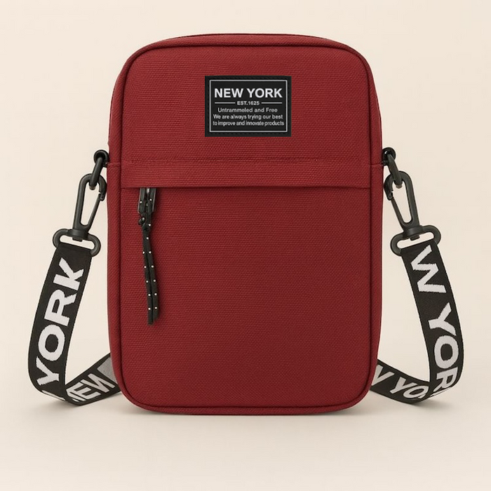 Mid-Size Nylon Strap New York Crossbody Bag (5 Colors)