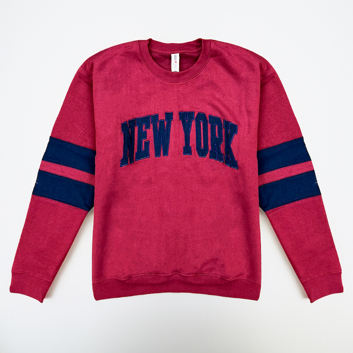 Embroidered Striped New York Sweatshirt (2 Colors)