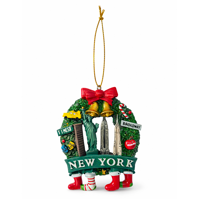 New York City Holiday Wreath Ornament