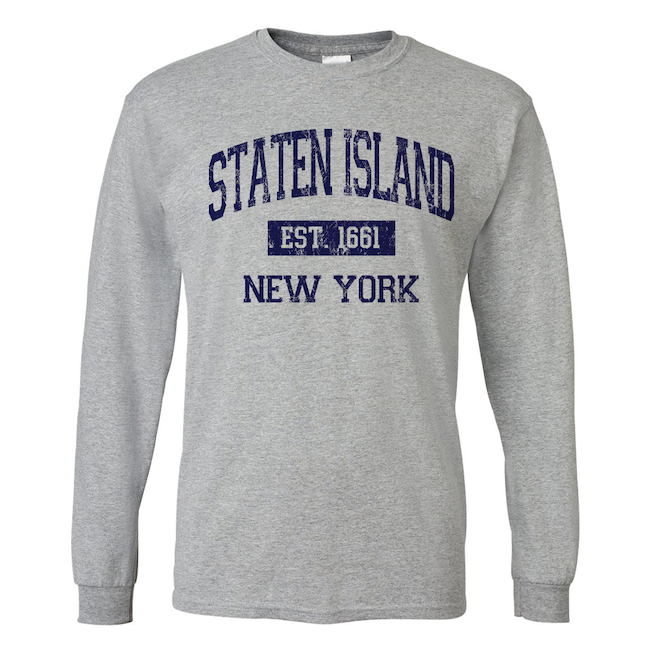 Long Sleeve Vintage Est. 1661 STATEN ISLAND Shirt (2 Colors) | Staten Island T Shirt