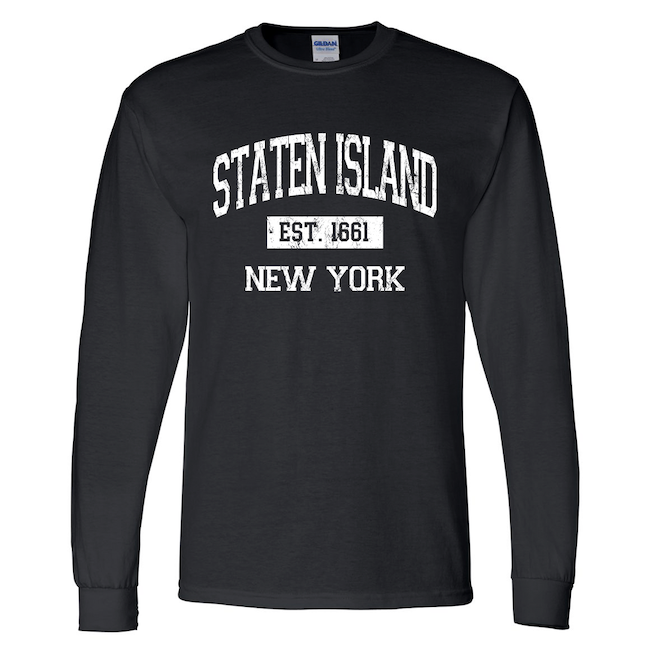 Long Sleeve Vintage Est. 1661 STATEN ISLAND Shirt (2 Colors) | Staten Island T Shirt
