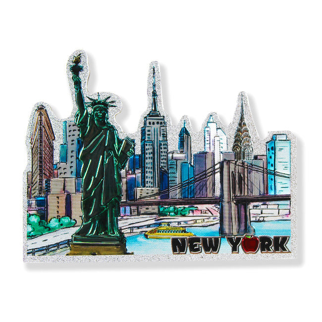 Vinyl Holographic New York Skyline Magnet
