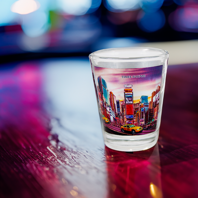Luminocity Elixir: Holographic NYC Skyline Shot Glass