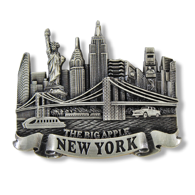 New York Skyline Full Metal NYC Magnet (3 Colors)