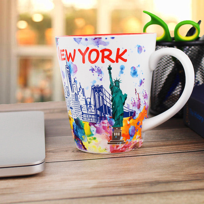 15oz. Splash of Color Mural New York Mug | NYC Mug (Tall or Wide)