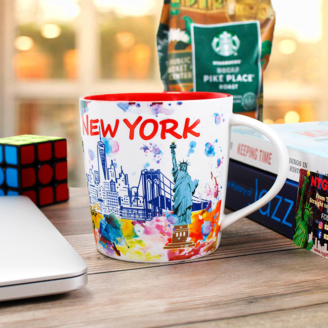 15oz. Splash of Color Mural New York Mug | NYC Mug (Tall or Wide)