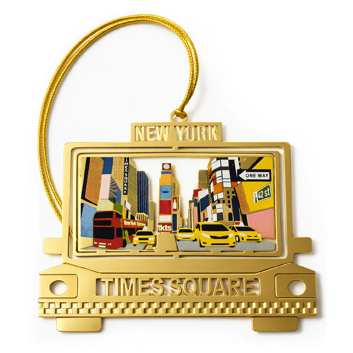 Times Square Taxi Ornament – New York (24K Gold-Plated Finish)